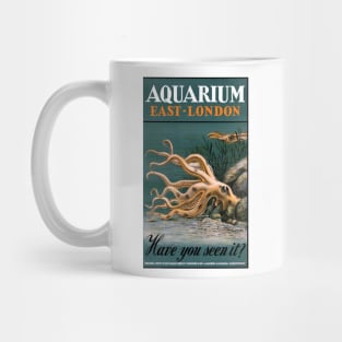 Vintage Travel Poster England London Aquarium Mug